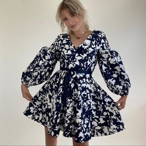 Archive Alexis puff sleeve dress with a waist tie